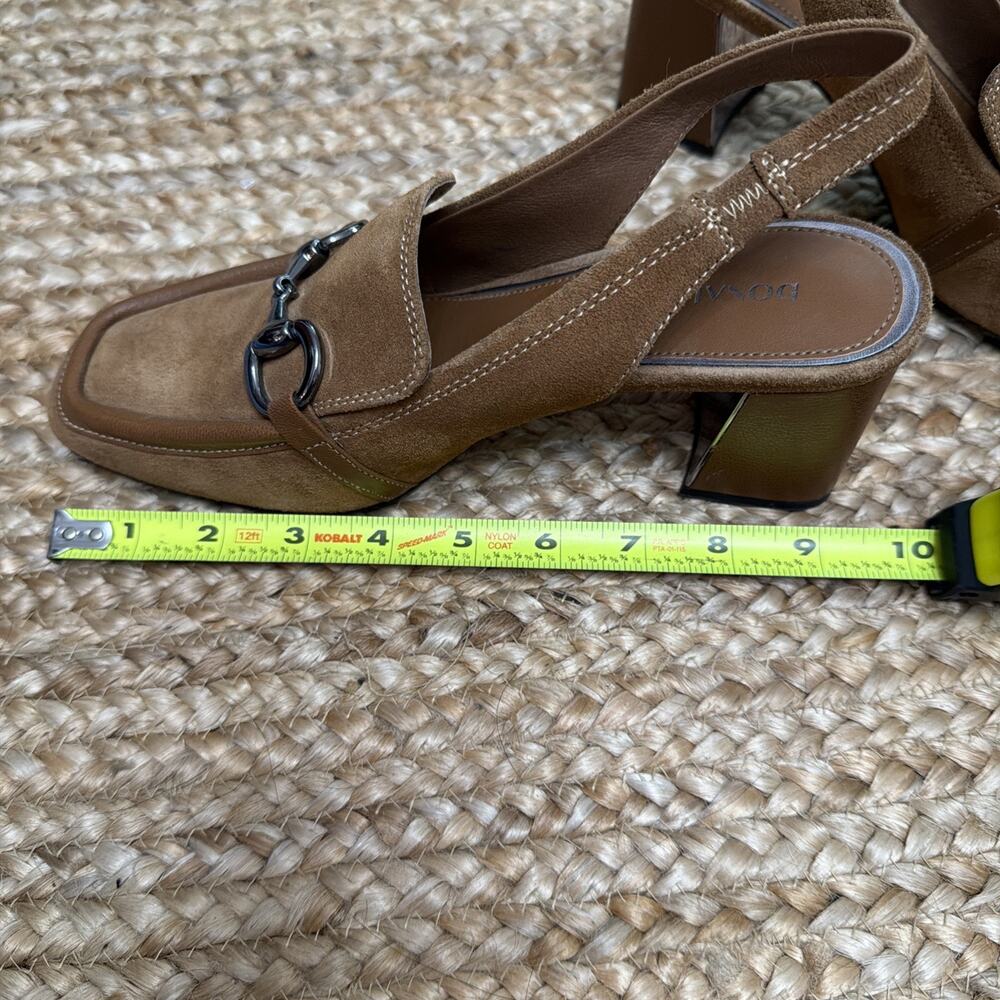 Donald Pliner Walla Suede Horsebit Slingback Loafers Heels Brown Size 8 - Picture 8 of 8